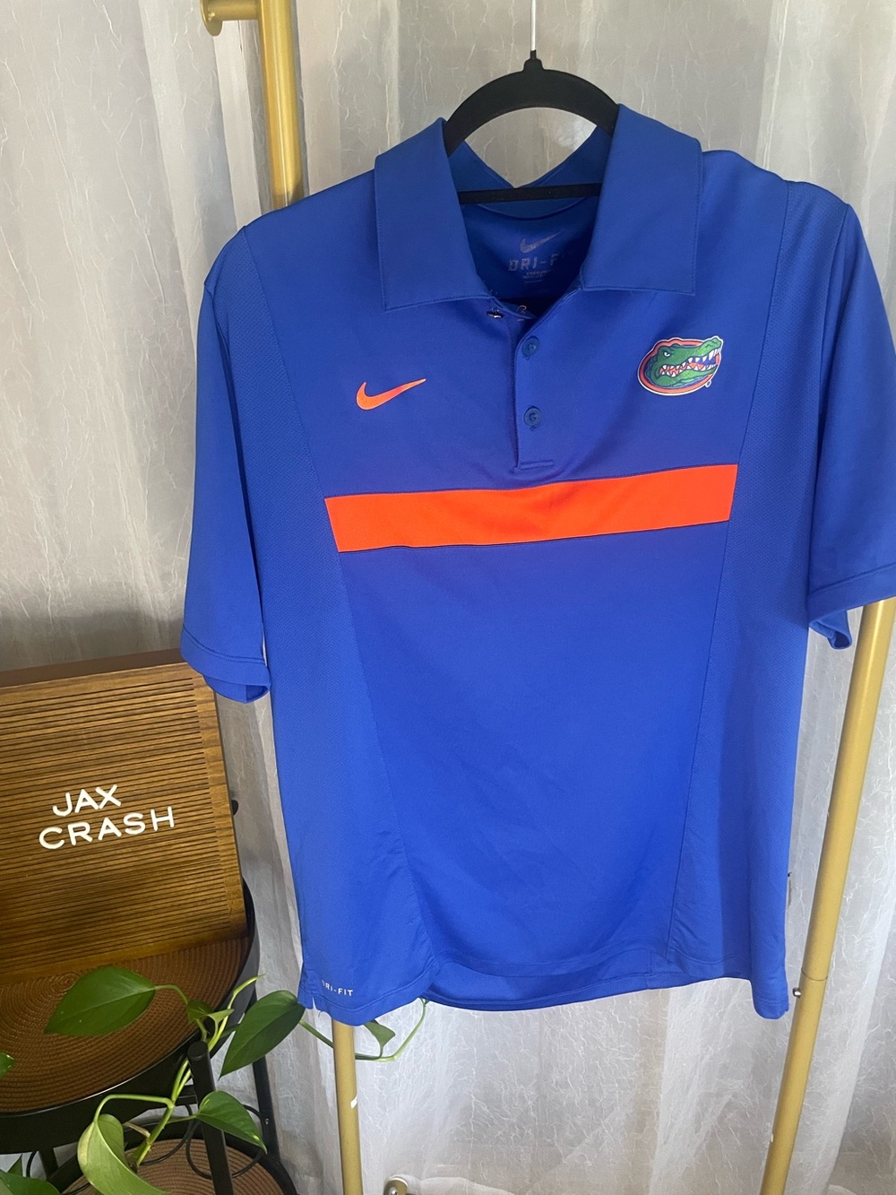 Nike Blue Athletic Dri-FIT Polo with Gator Logo